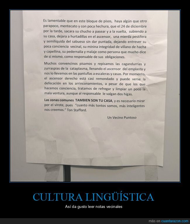 cultura,palabras,cartel,vecino