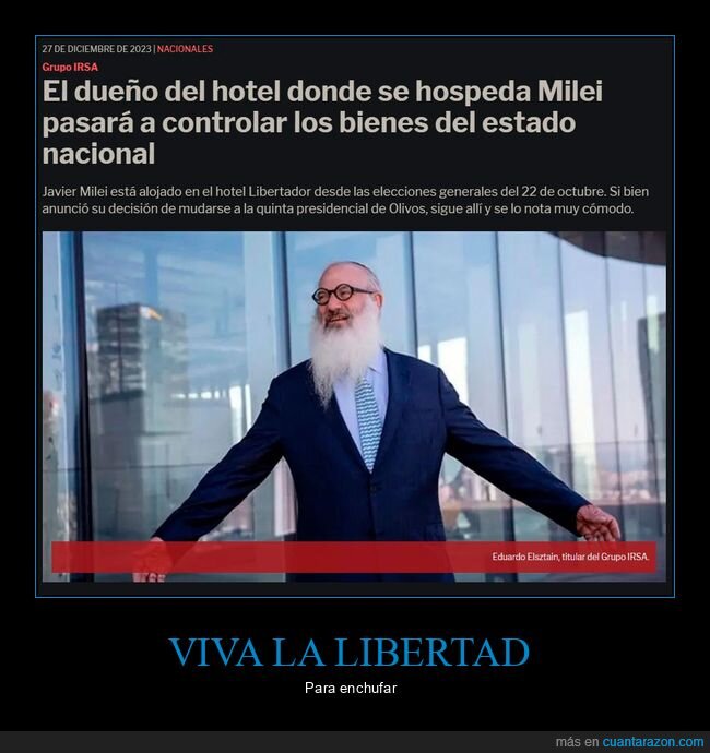 hotel,milei,políticos