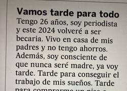 Enlace a Carta de una joven sin esperanza