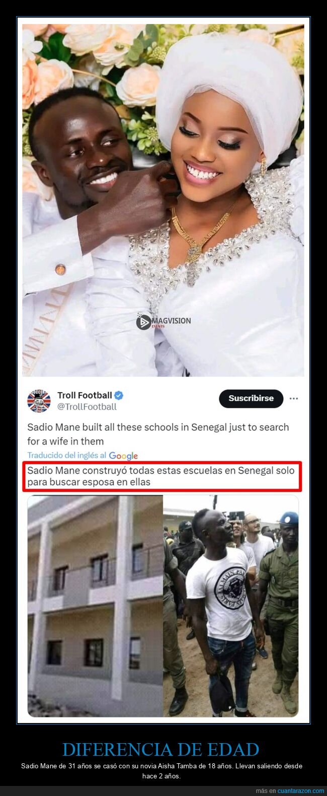 sadio mane,aisha tamba,edad,boda