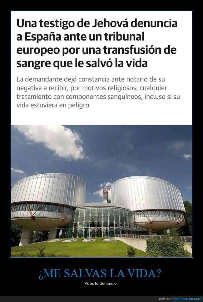 denuncia,españa,testigos de jehová,transfusiones