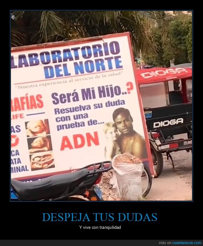 laboratorio,test de adn,anuncios,carteles,padre,hijo,wtf