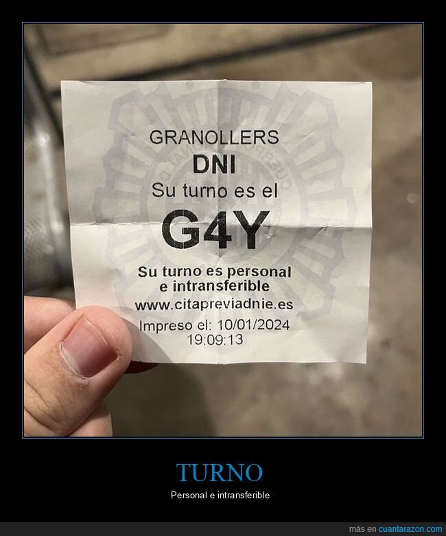 dni,g4y,gay,policía,ticket,turno