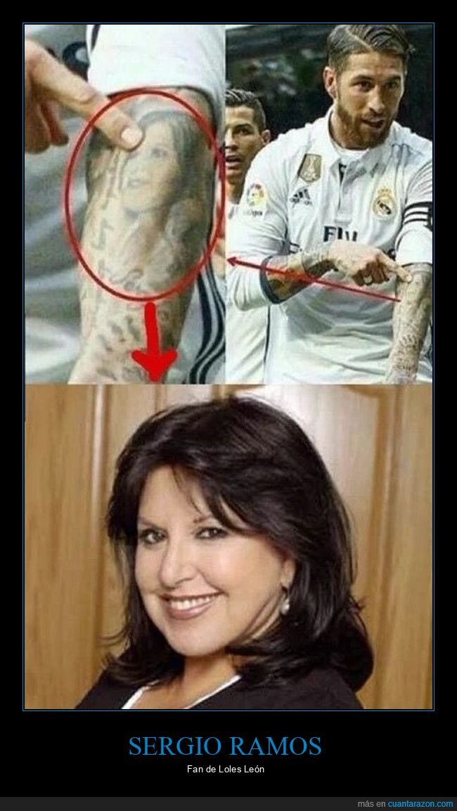 loles león,sergio ramos,tattoo