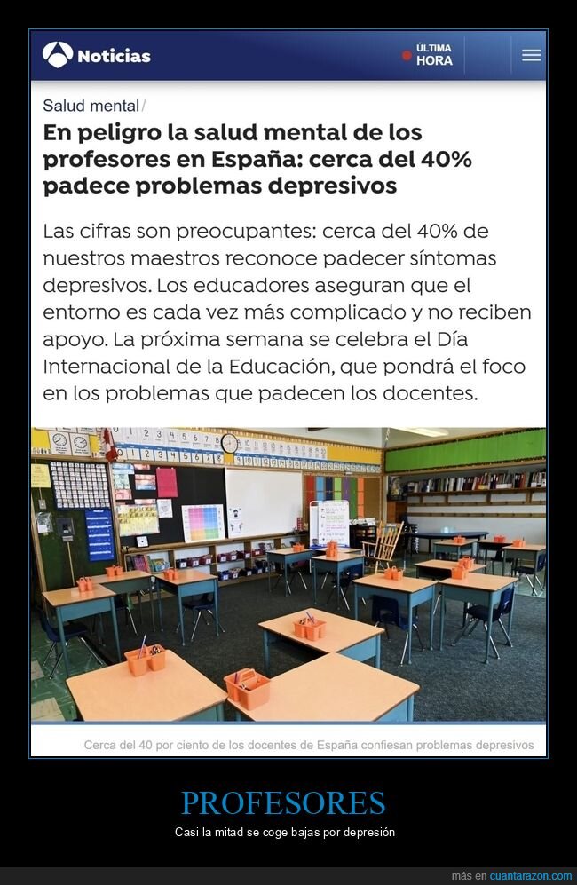 profesores,salud mental,problemas depresivos