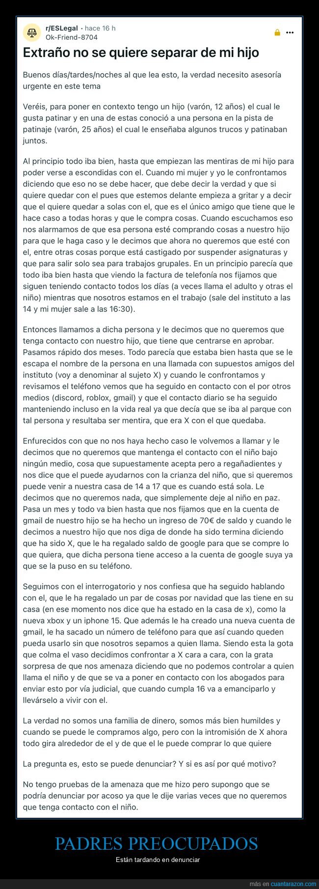 padres,hijo,extraño