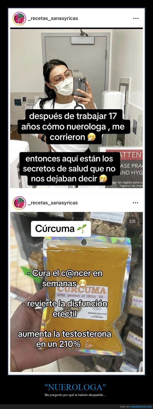 nuerologa,médico,despido,cúrcuma,negacionistas