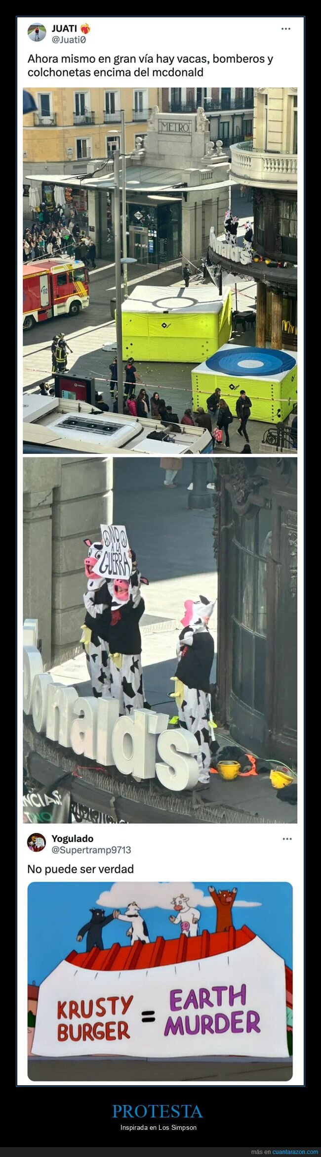 bomberos,mcdonald's,protesta,simpsons,vacas,wtf