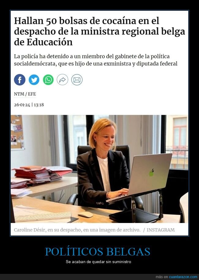 ministra,bélgica,coca