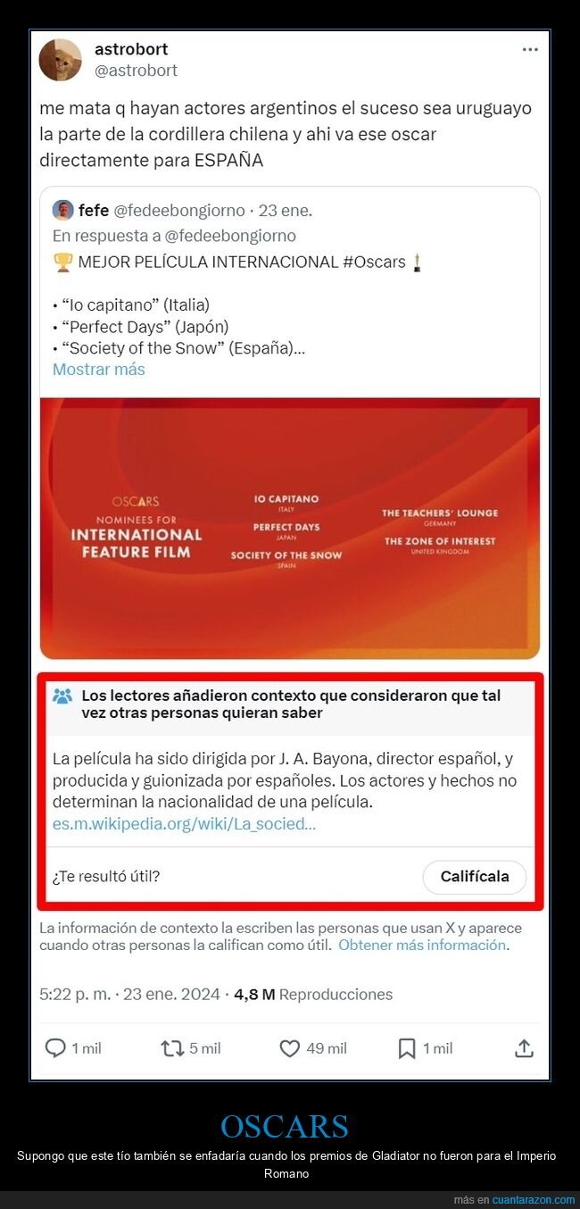 oscars,la sociedad de la nieve,españa