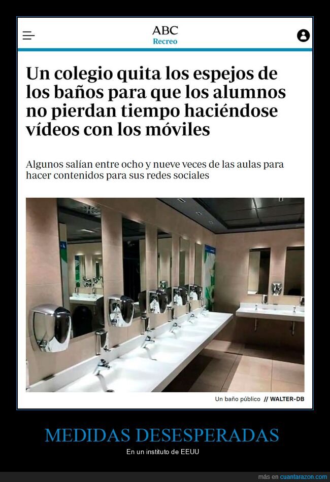 colegio,espejos,baños,alumnos,móviles