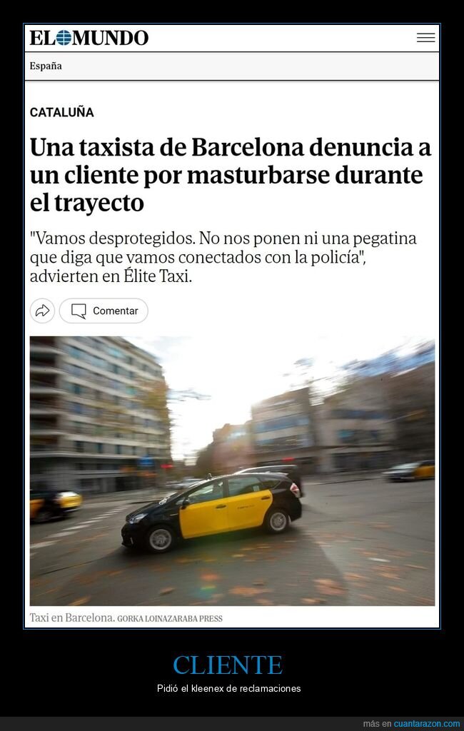 taxista,denuncia,cliente