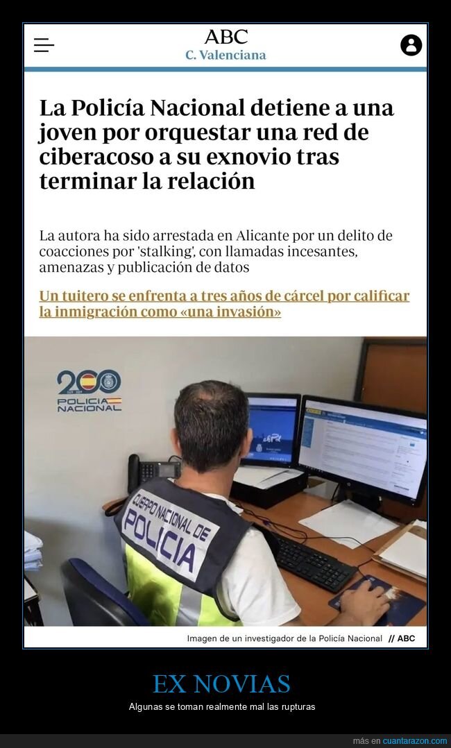 policía,ciberacoso,ex