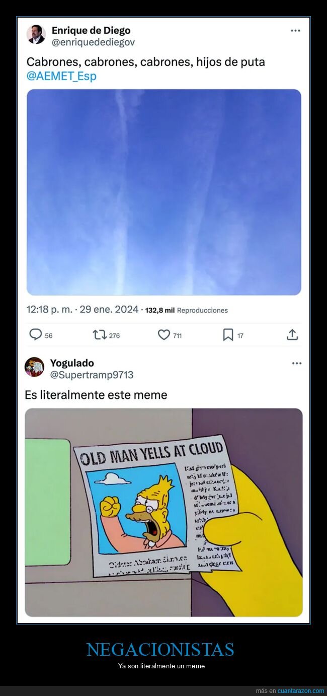 chemtrails,conspiranoicos,negacionistas,nube,simpsons