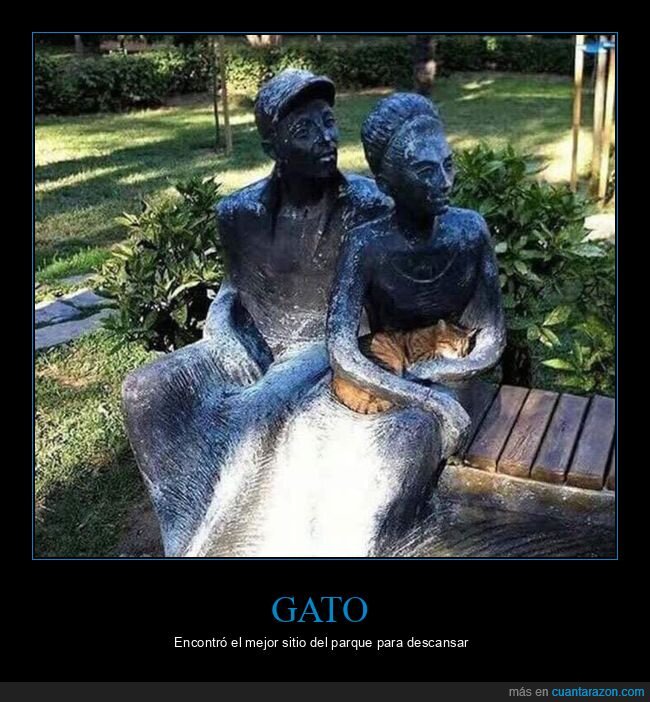 gato,parque,estatua