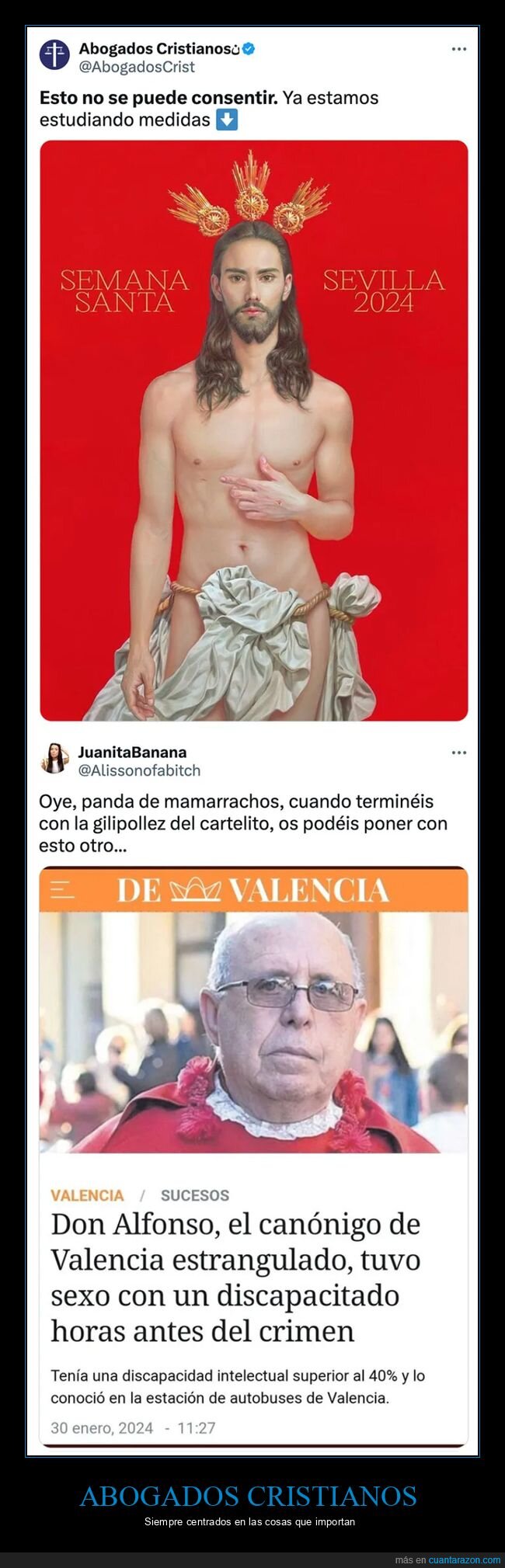 abogados cristianos,canónigo,discapacitado,estrangulado,jesucristo,semana santa,sevilla