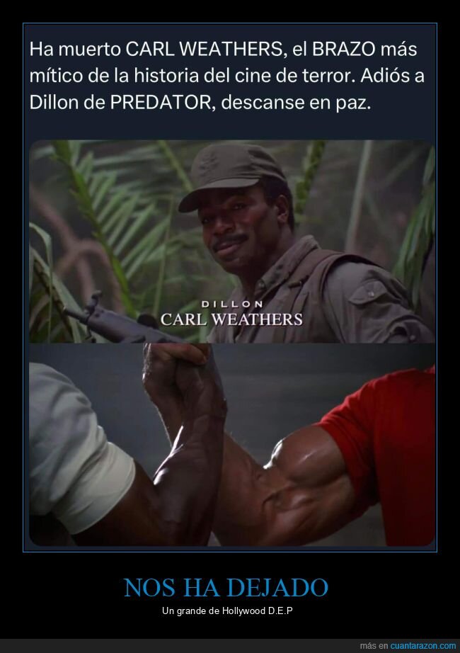 carl weathers,muerte,dep,depredador