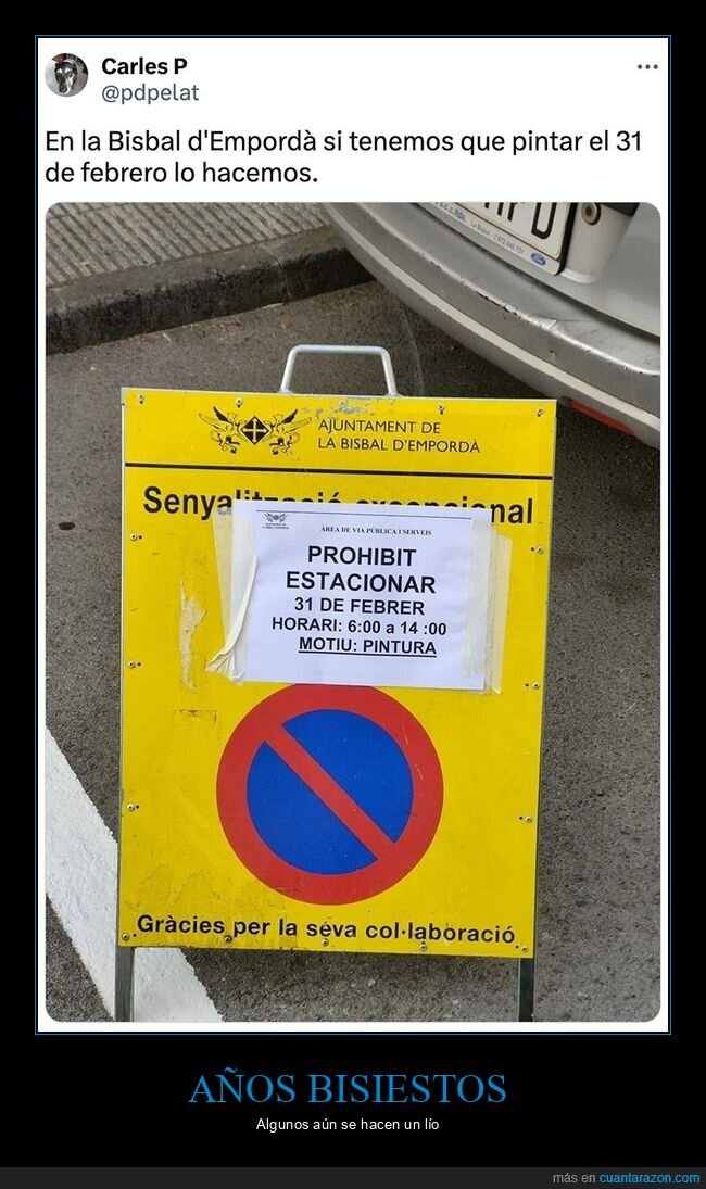 31 de febrero,aparcar,carteles,fails,prohición