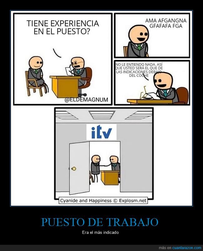 entender,entrevista de trabajo,indicaciones,itv