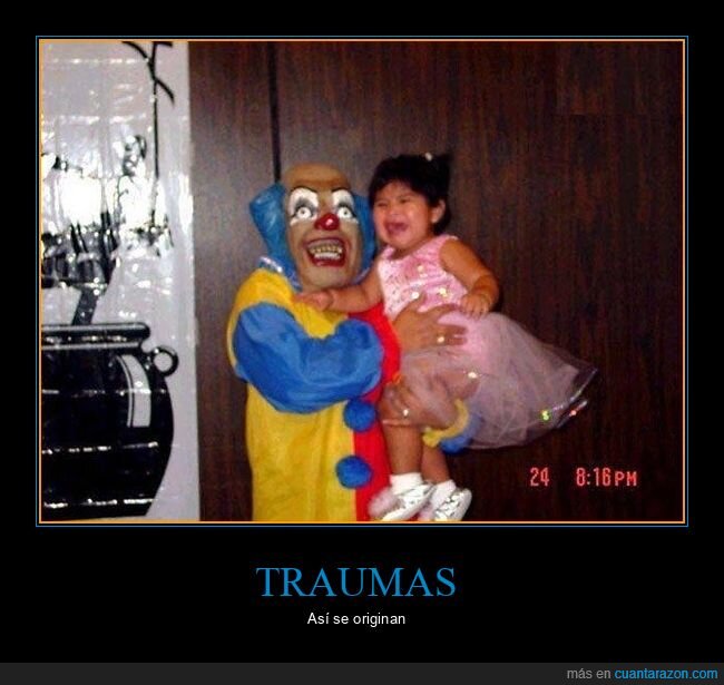miedo,niña,payaso