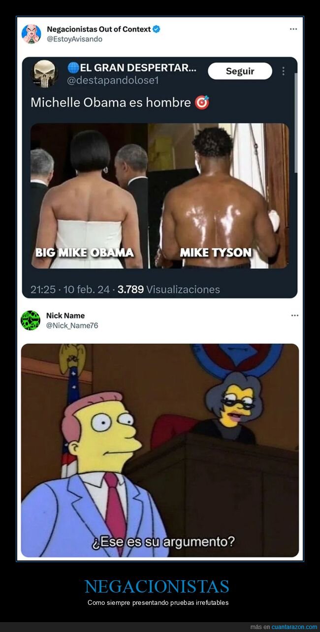 conspiranoicos,espaldas,hombre,michelle obama,mike tyson,negacionistas