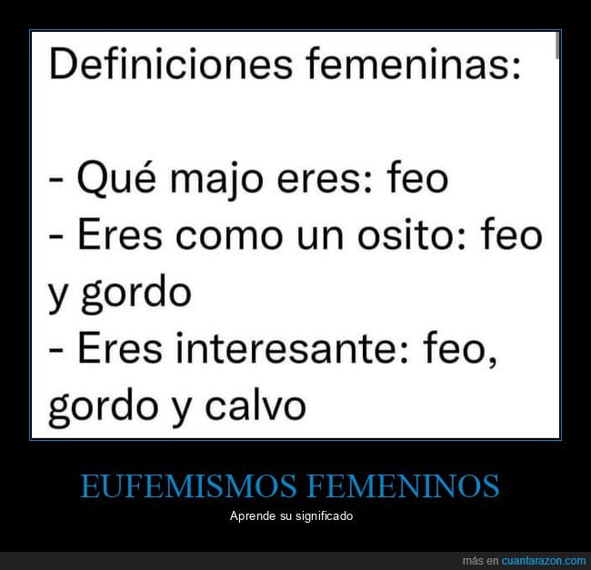 definiciones,femeninas,feo