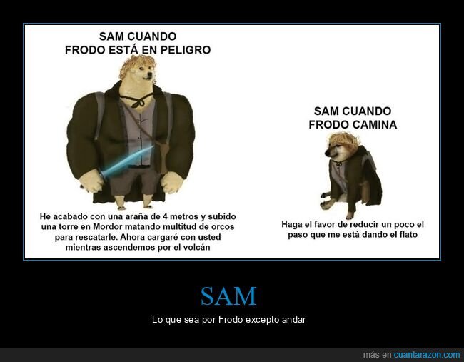 doge y cheems,el señor de los anillos,frodo,sam