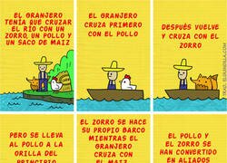Enlace a El acertijo del zorro, el pollo y el maíz