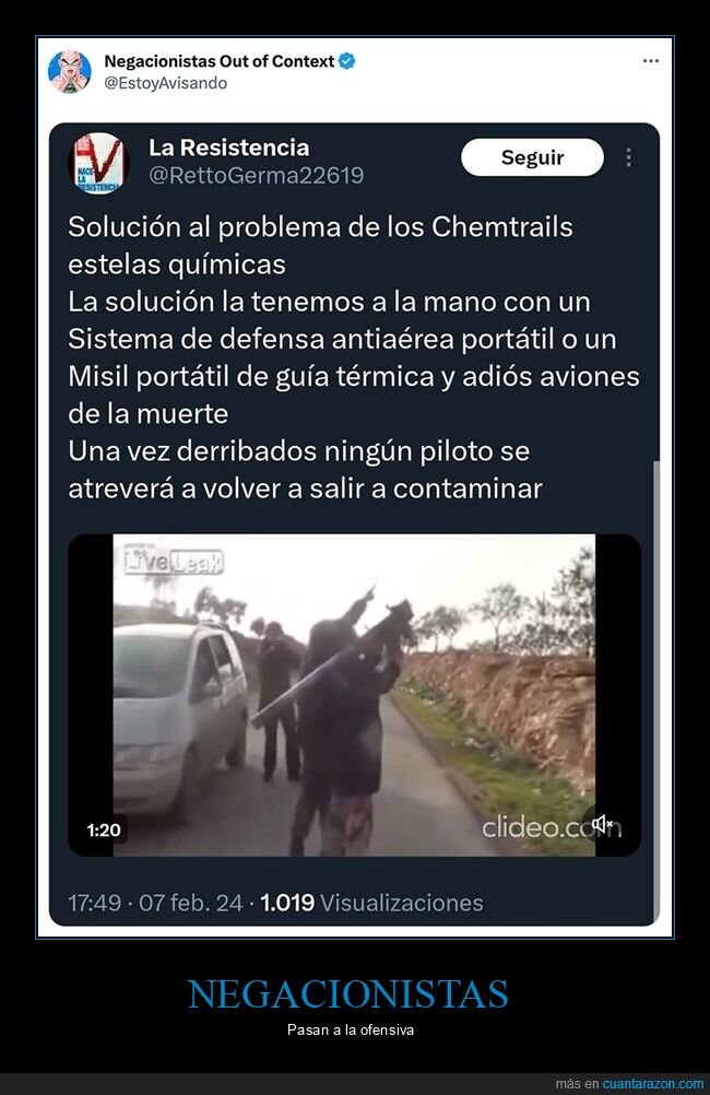 armas antiaéreas,chemtrails,negacionistas