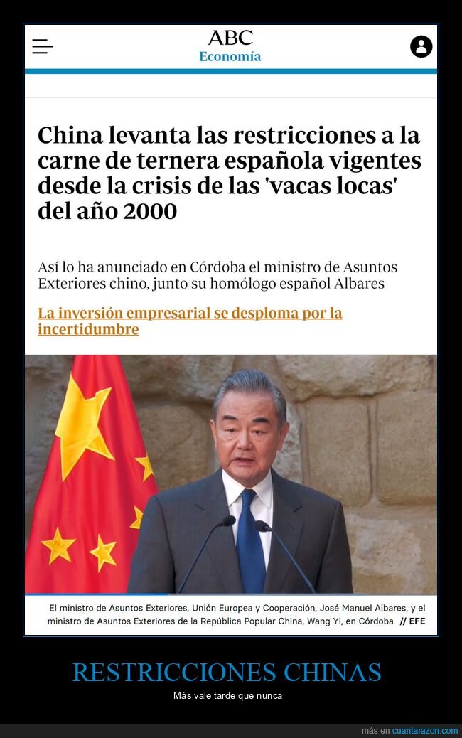 china,restricciones,carne,vacas,locas