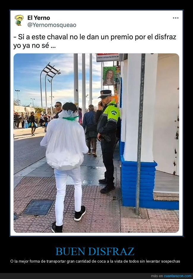 coca,disfraz,policía