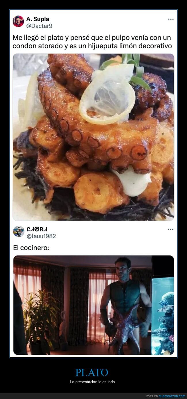 condón,limón,plato,pulpo