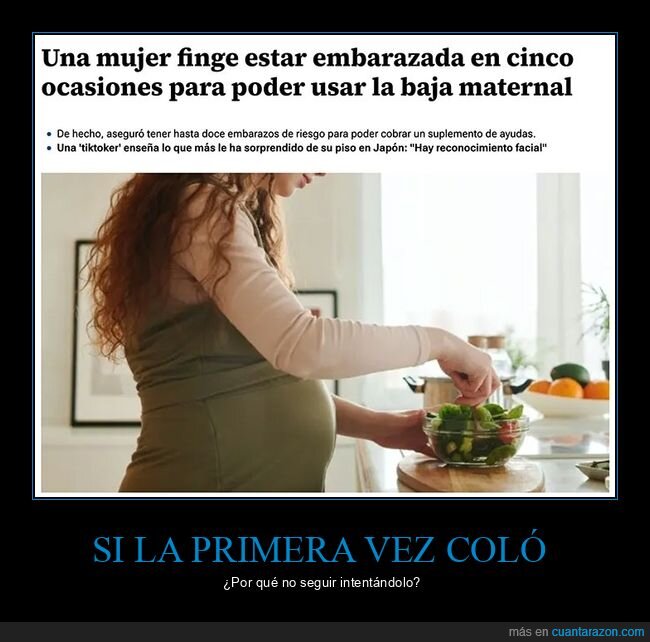 baja maternal,embarazada,fingir