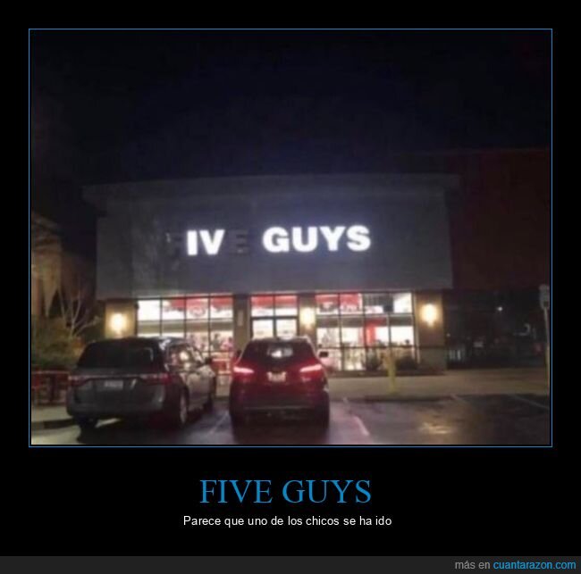 five guys,letrero