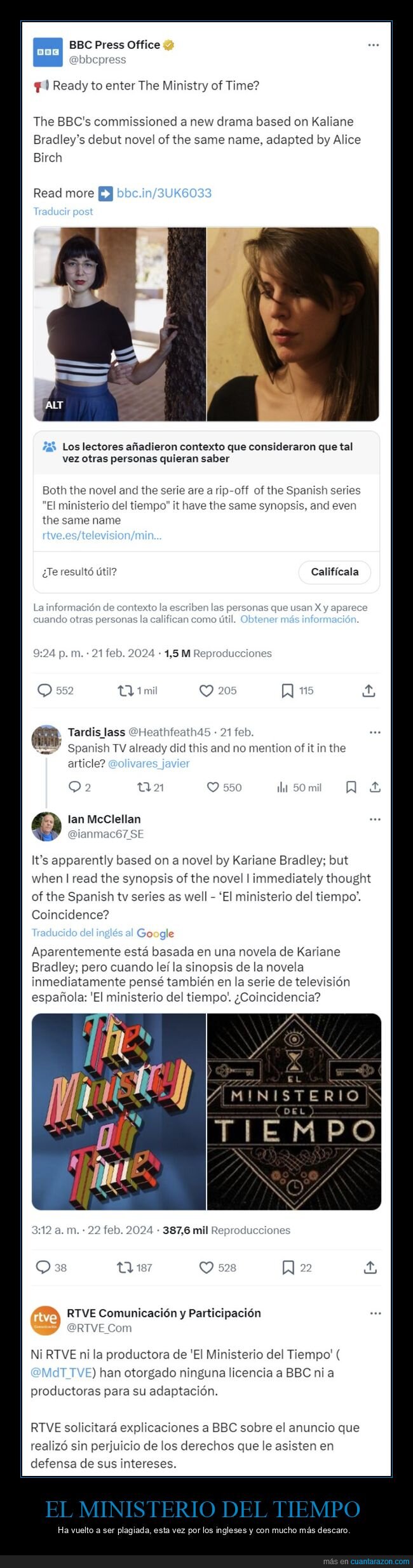 el ministerio del tiempo,plagio