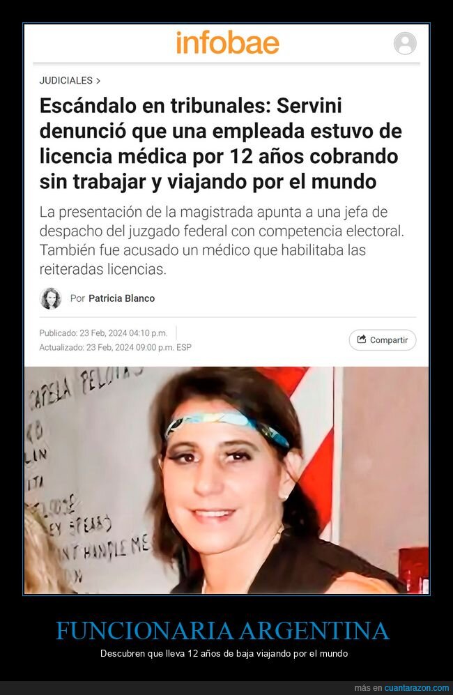 funcionaria,argentina,baja,viajando