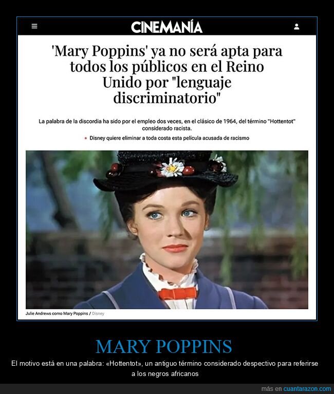lenguaje discriminatorio,mary poppins,todos los públicos