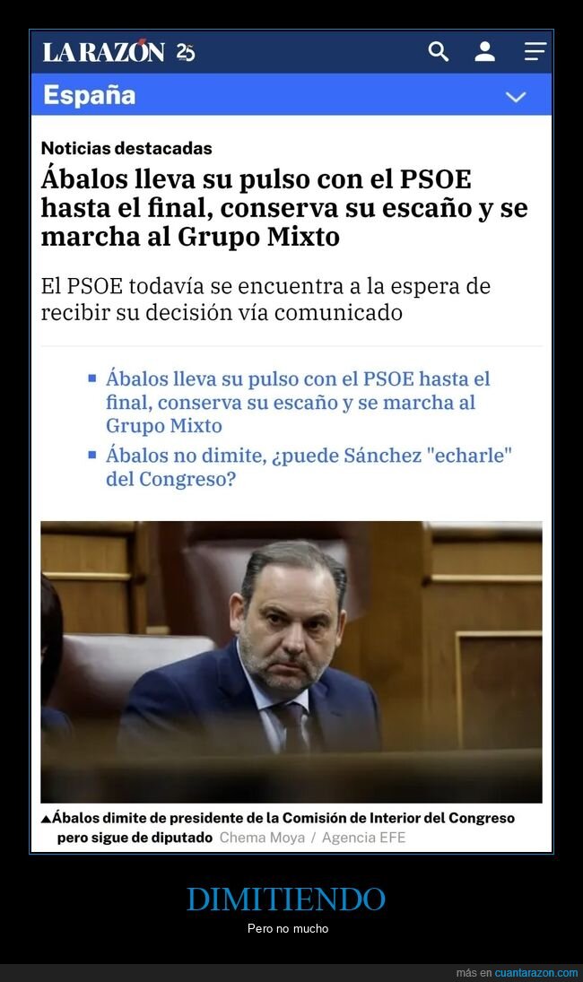 ábalos,dimitir,grupo mixto,políticos