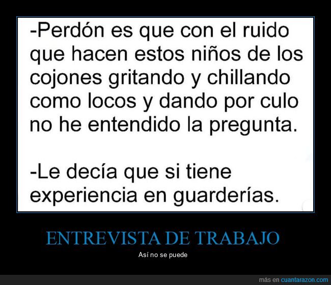 entrevista de trabajo,experiencia,guardería,niños