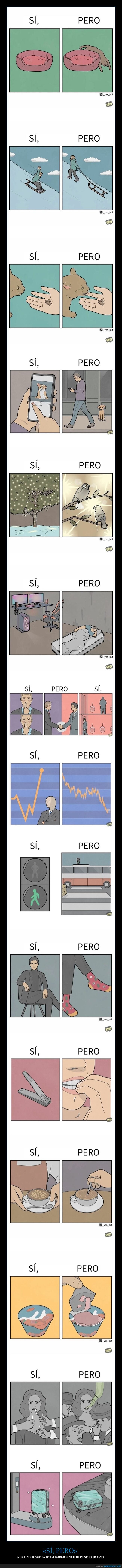 sí pero,ironía,momentos cotidianos
