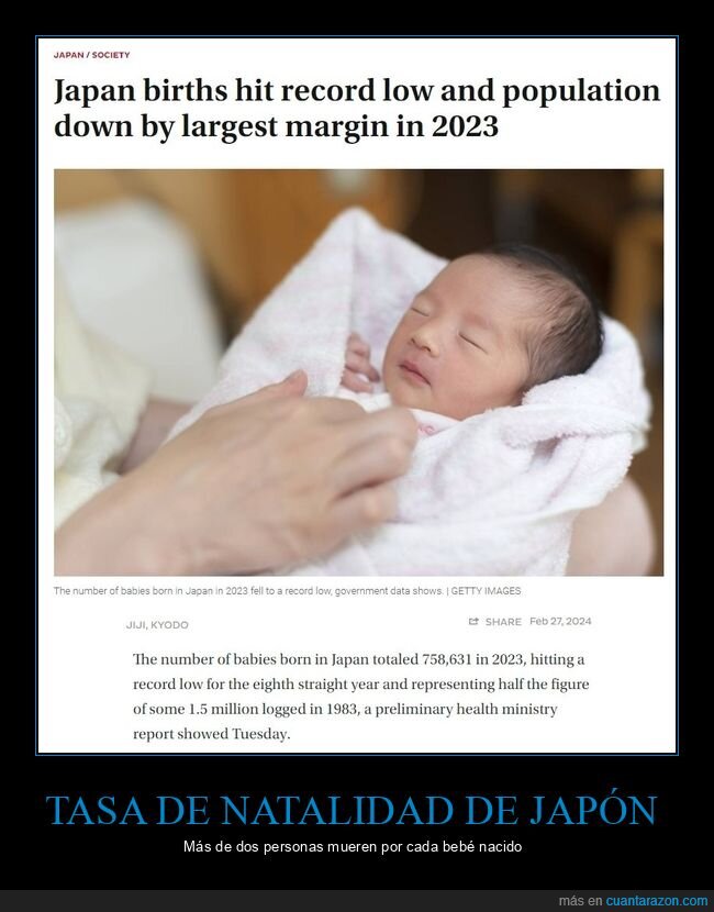 japón,tasa de natalidad,morir,nacer