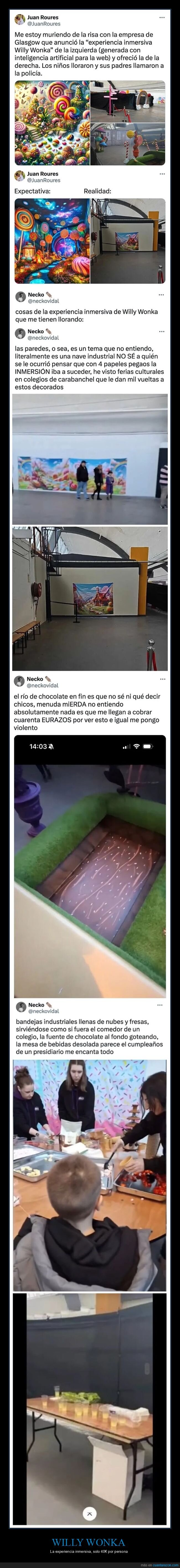 willy wonka,experiencia inmersiva,cutre