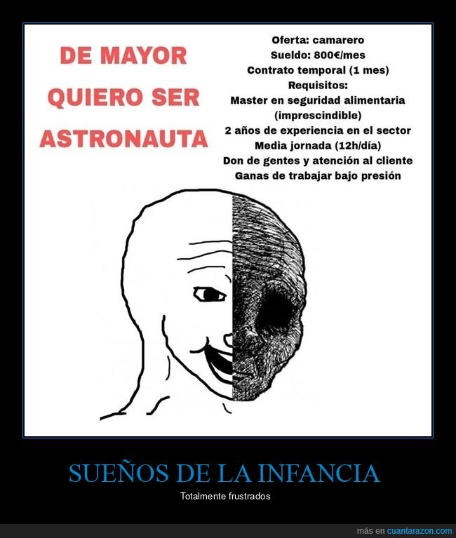 astronauta,camarero,de mayor