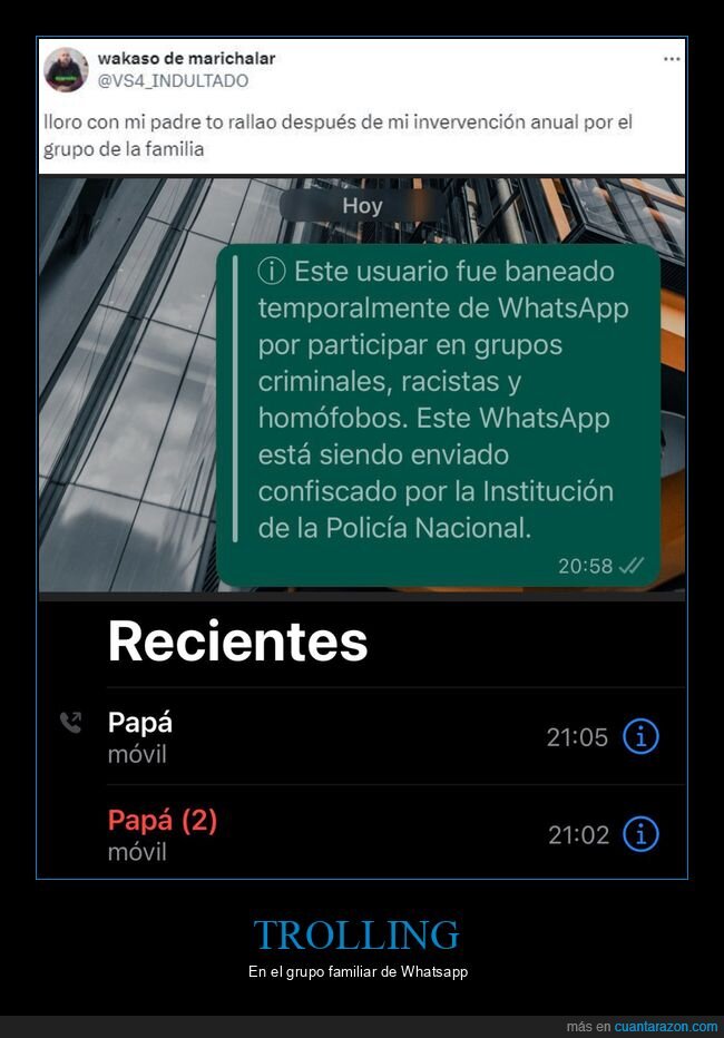 trolling,grupo de whatsapp,familia