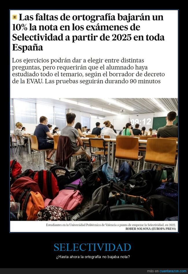 ortografía,selectividad,bajar,nota