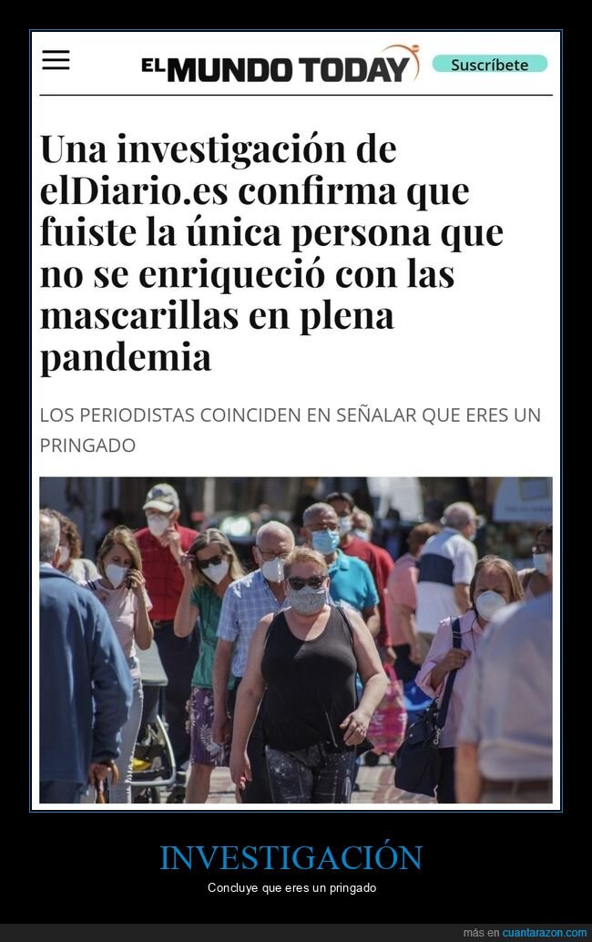 investigación,mascarillas,pandemia,el mundo today