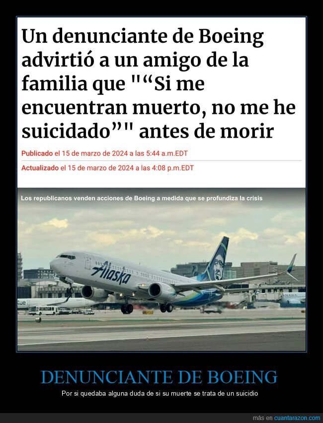 boeing,denunciante,muerte,suicidio