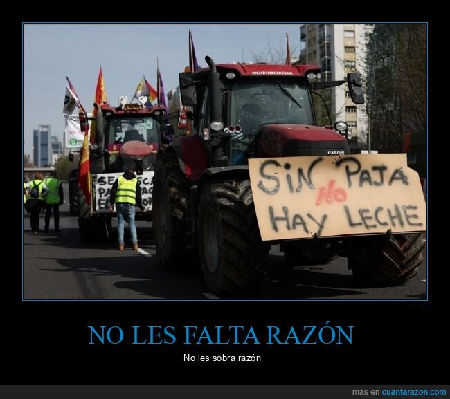 agricultores,paja,leche,carteles,protestas