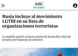 Enlace a Ser gay en Rusia es un acto terrorista