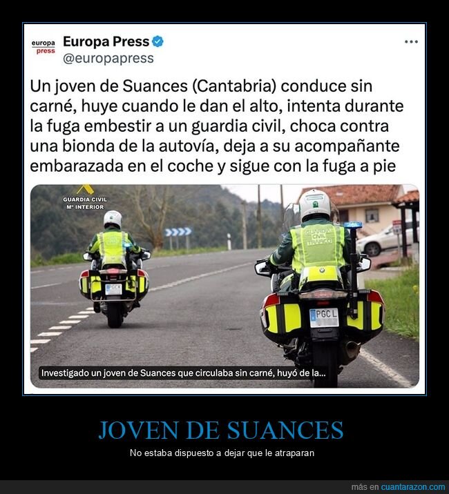 coches,embarazada,fuga,guardia civil,huída